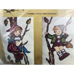 Vintage Hummel Apple Tree Children Bell Pull Crewel Stichery Kit #0466